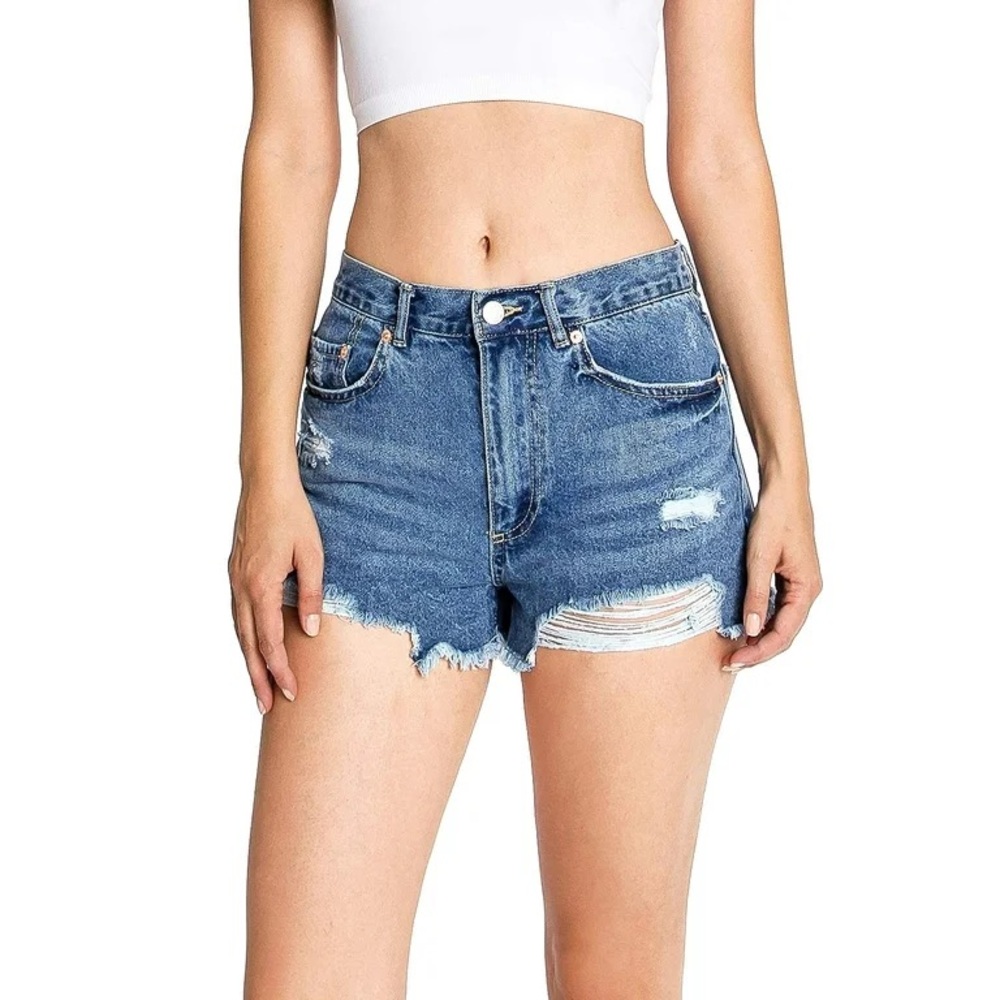 Denim Ripped Shorts